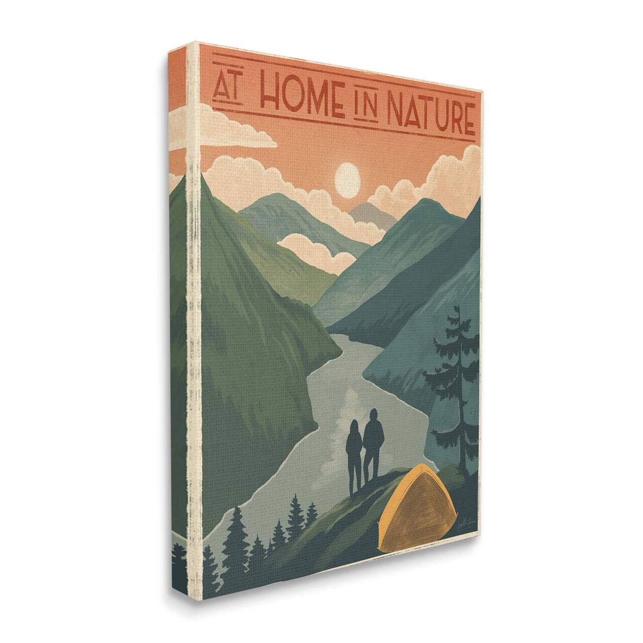 Stupell Industries At Home In Nature Phrase Camping Tent Mountains Canvas Wall Art